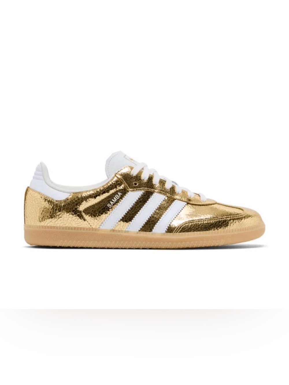 adidas Samba Metallic Gold and White Sneakers unisex 8M/9.5W